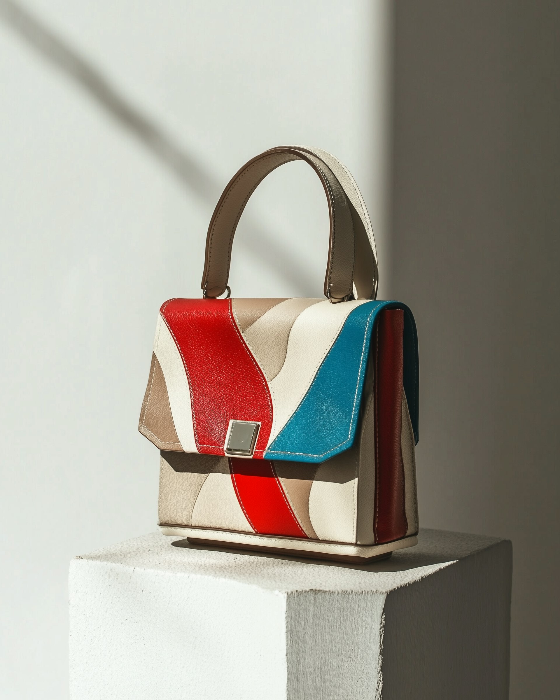 The Verona handbag in Cardinal & Teal